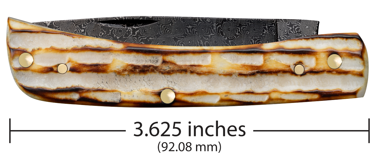 Case Sod Buster Jr Jigged Burnt Natural Bone Model # 27235 Pattern ( 6137 DAM )