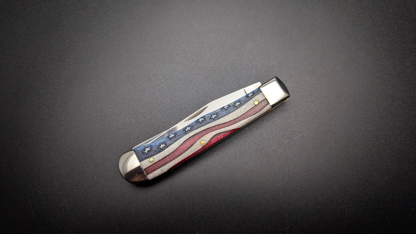 Case Trapper Star Spangled Natural Bone Color Wash Model # 64132 Pattern (6254 SS)