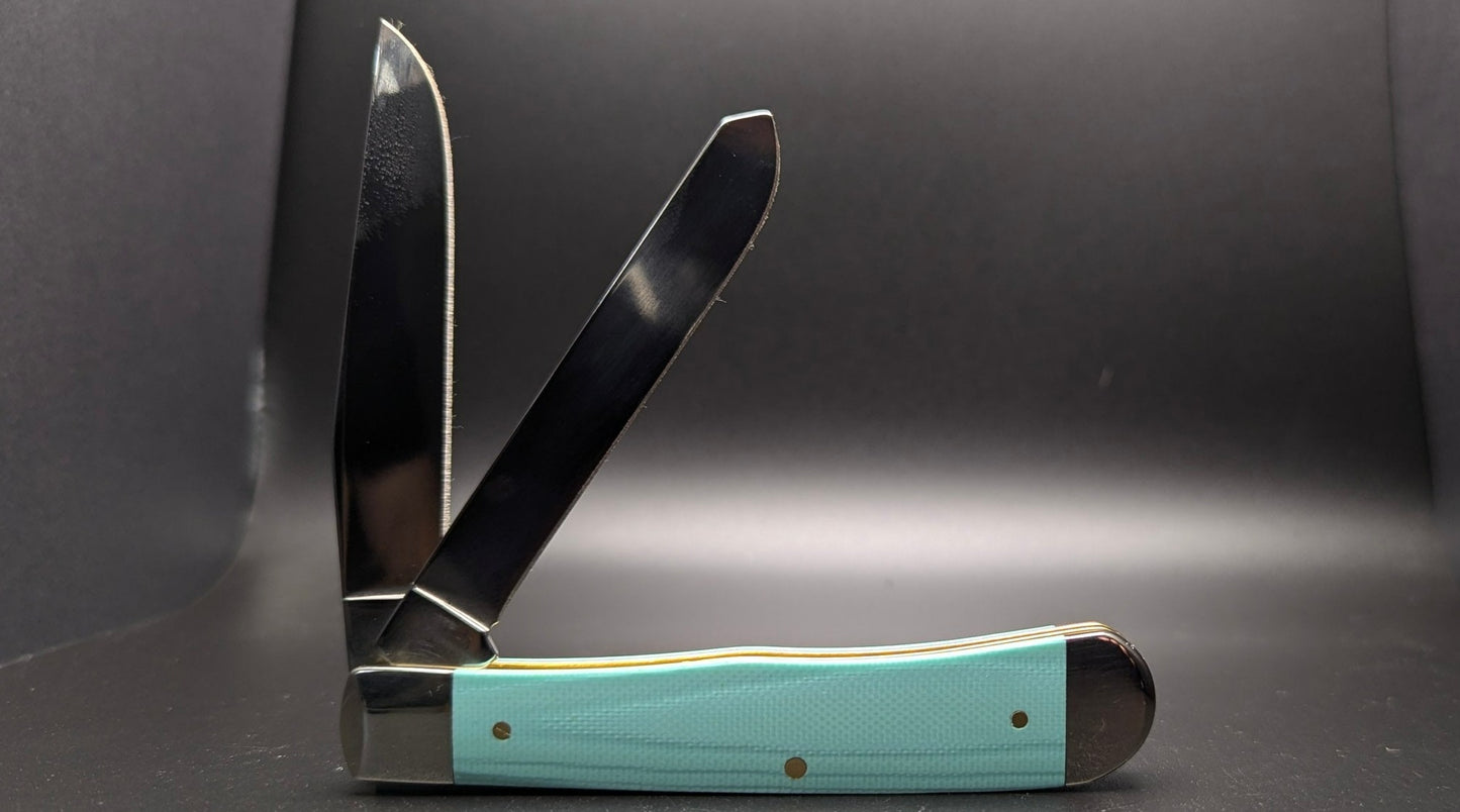 Case Trapper 95810 Seafoam Green Smooth G-10 (10254 SS) Back