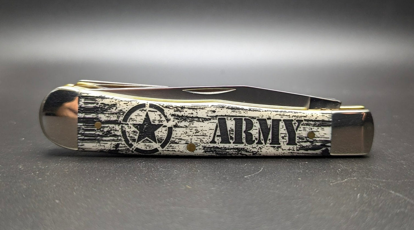 Case Trapper 15032 U.S. Army Smooth Natural Bone (6254 SS) Closed Front