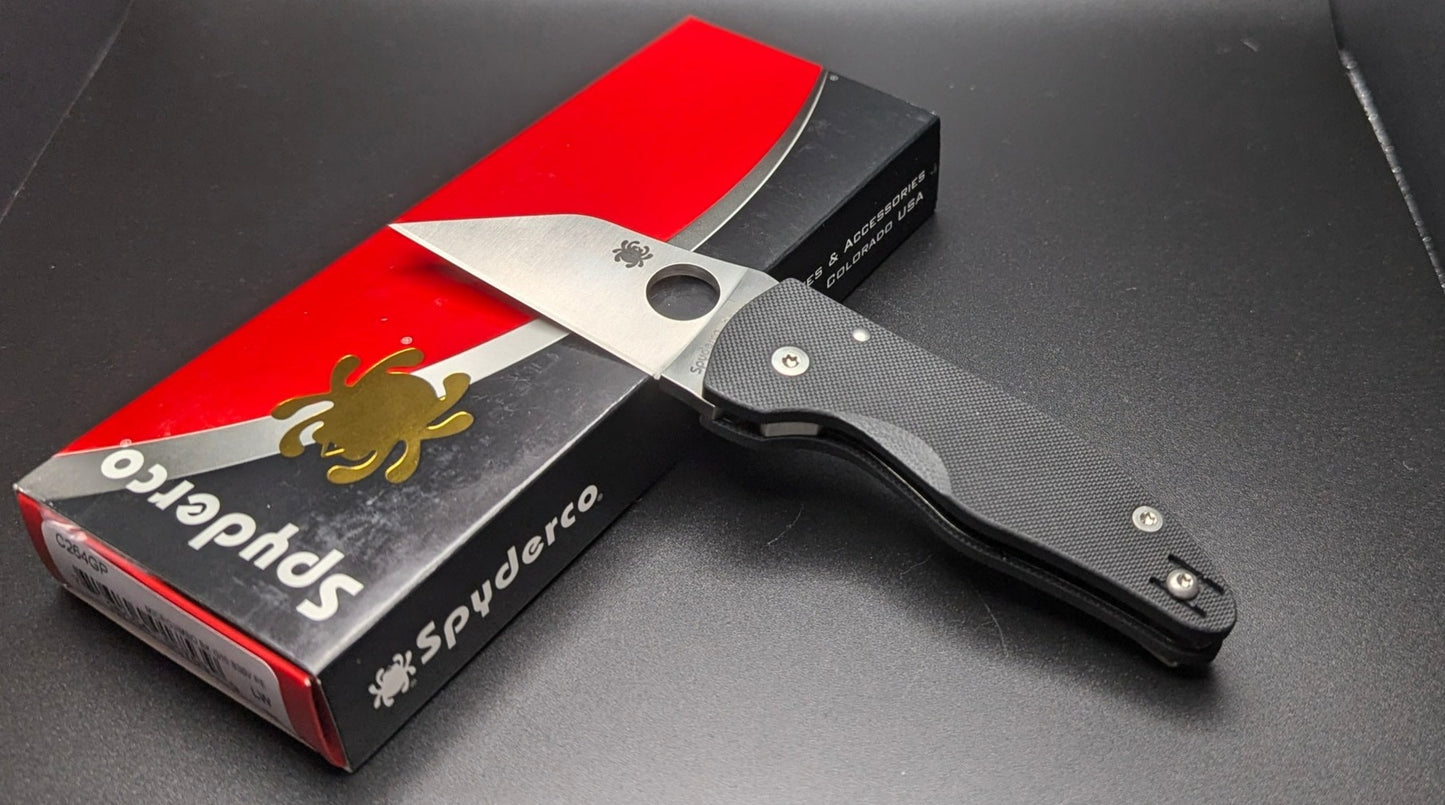 Spyderco Microjimbo Black G-10 Handle Satin Blade with Box