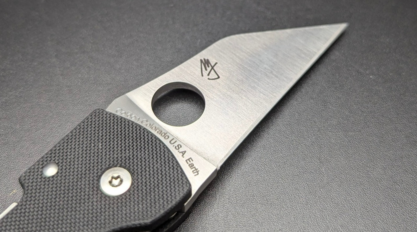 Spyderco Microjimbo Black G-10 Handle Satin Blade Back Blade