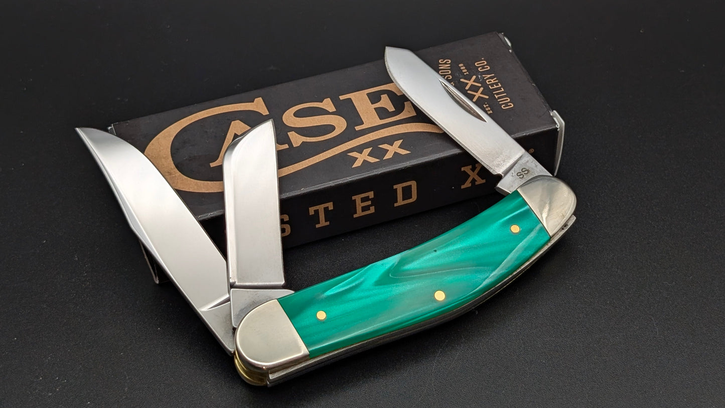 Case Sowbelly Green Pearl Kirinite Smooth Model # 24411 Pattern (TB10339 SS)