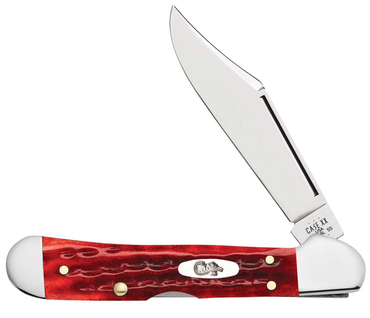 Case Mini CopperLock Pocket Worn Old Red Bone Corn Cob Jig Model # 10307 Pattern (61749L SS)