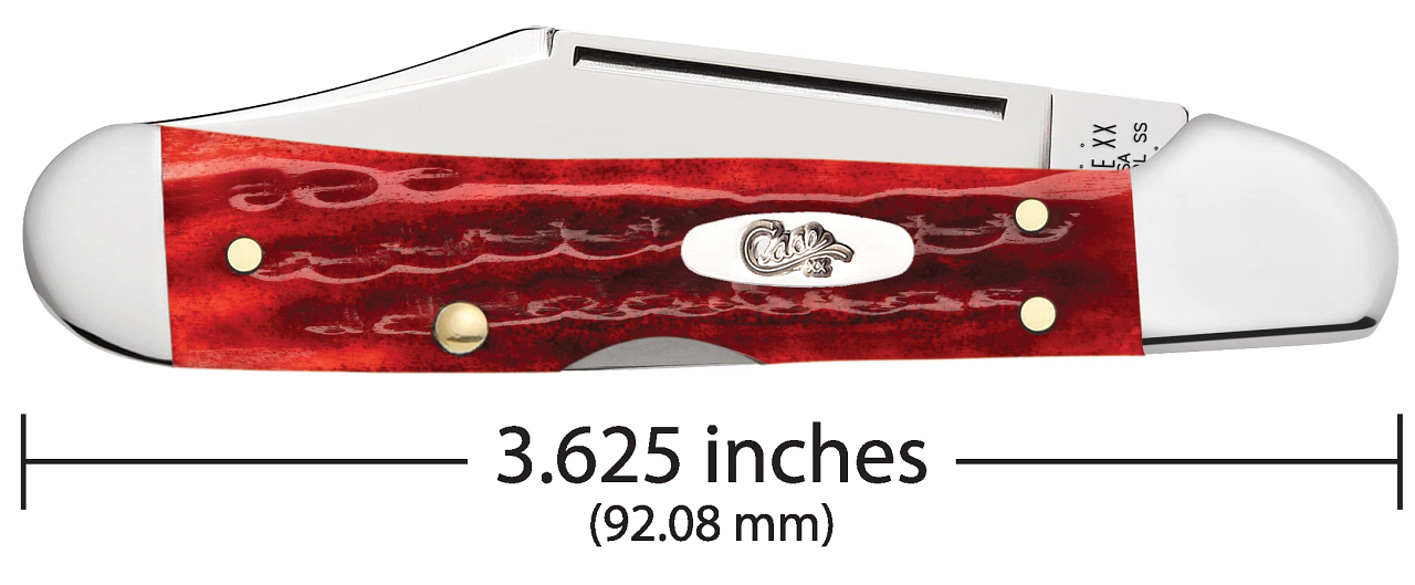 Case Mini CopperLock Pocket Worn Old Red Bone Corn Cob Jig Model # 10307 Pattern (61749L SS)