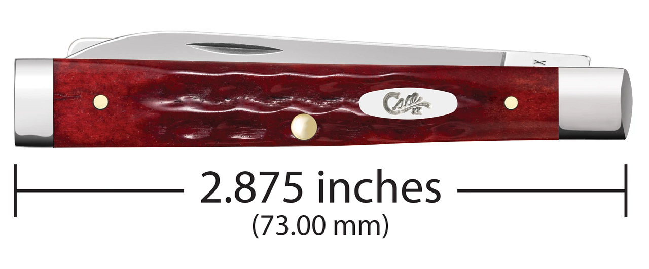 Case Baby Doc Pocket Worn Old Red Bone Model # 10308 Pattern (6282SP SS) Closed with Measurement