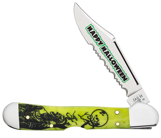 Case Mini CopperLock Happy Halloween 2024 Green Bone Model # 10632 Pattern (61749L SS)