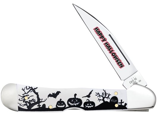 Case CopperLock Happy Halloween 2025 White Synthetic Model # 10641 Pattern (41549WL SS)