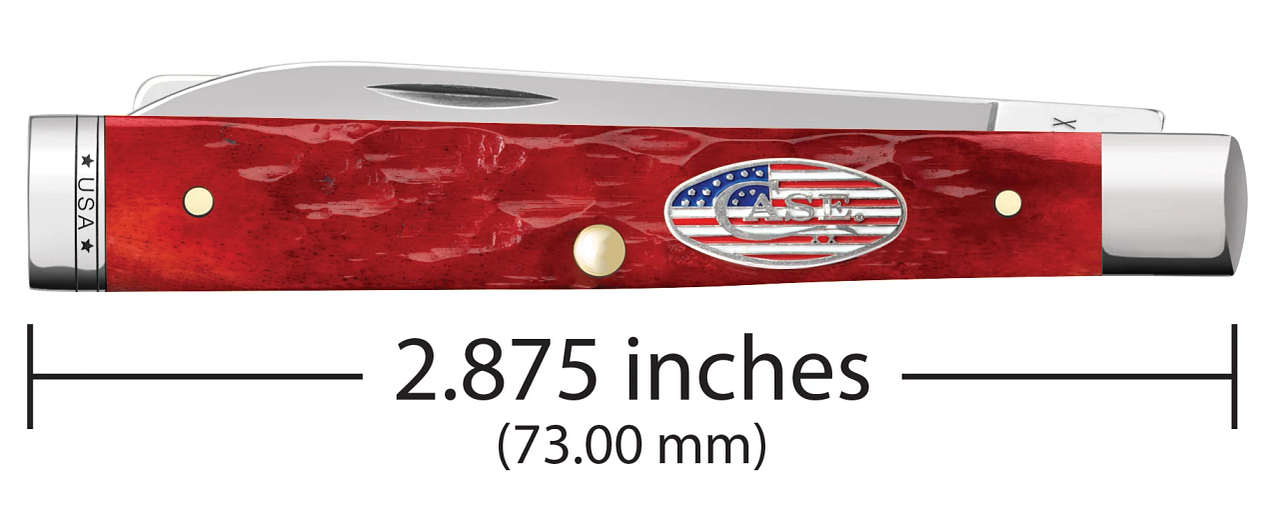 Case Baby Doc Dark Red Bone Stars and Stripes Model # 10847 Pattern (6282SP SS) with measurement