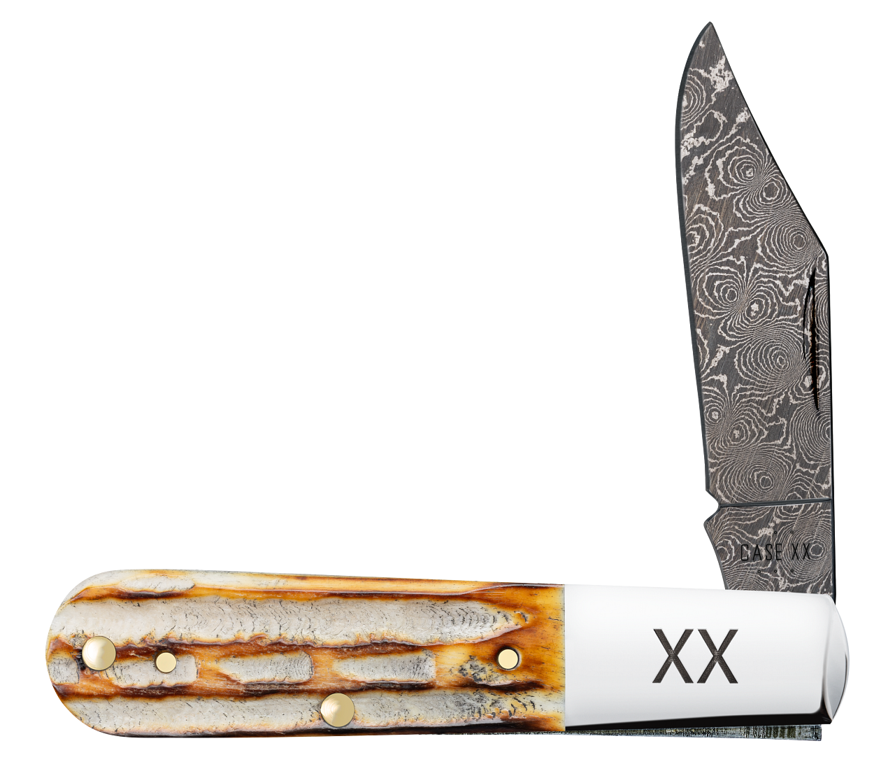 Case Barlow Jigged Burnt Natural Bone Model # 27232 Pattern ( 6.51009 1/2 DAM )