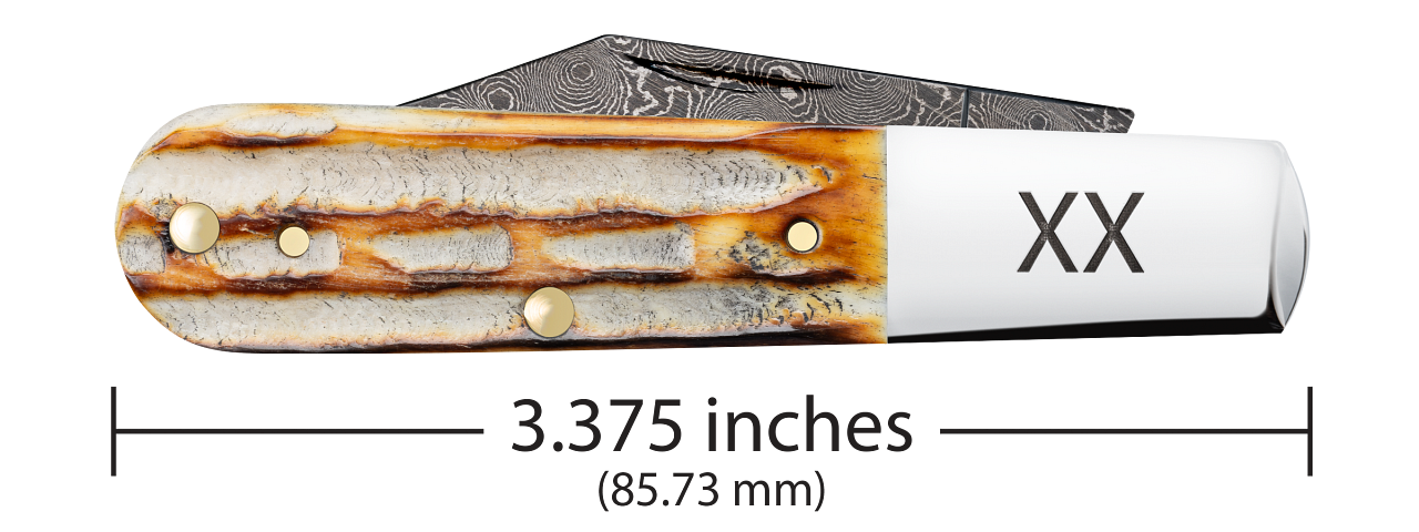 Case Barlow Jigged Burnt Natural Bone Model # 27232 Pattern ( 6.51009 1/2 DAM )