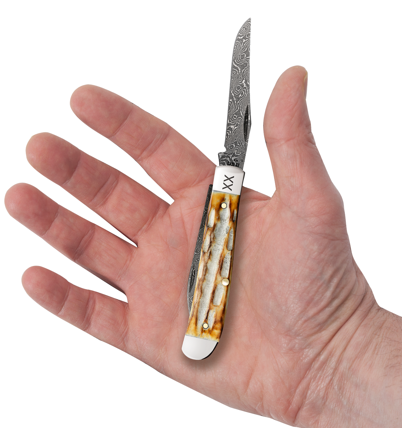 Case Mini Trapper Jigged Burnt Bone Model # 27233 Pattern ( 6207W DAM )