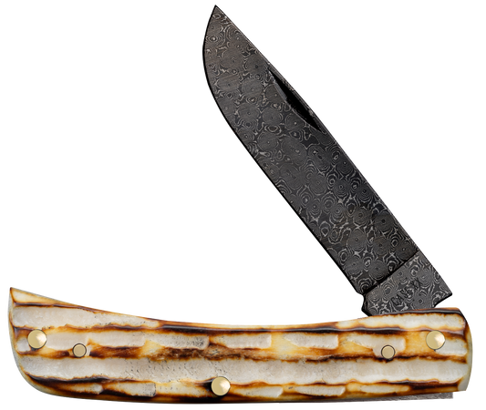 Case Sod Buster Jr Jigged Burnt Natural Bone Model # 27235 Pattern ( 6137 DAM )