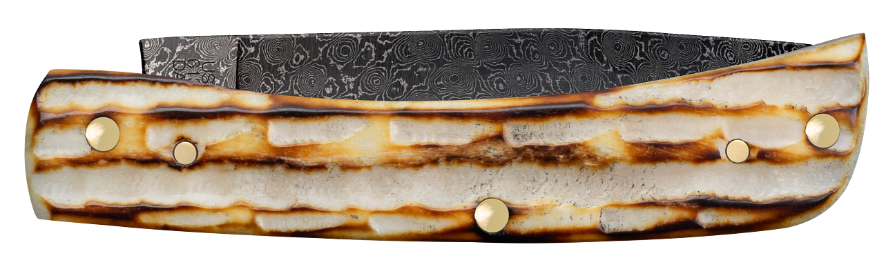 Case Sod Buster Jr Jigged Burnt Natural Bone Model # 27235 Pattern ( 6137 DAM )