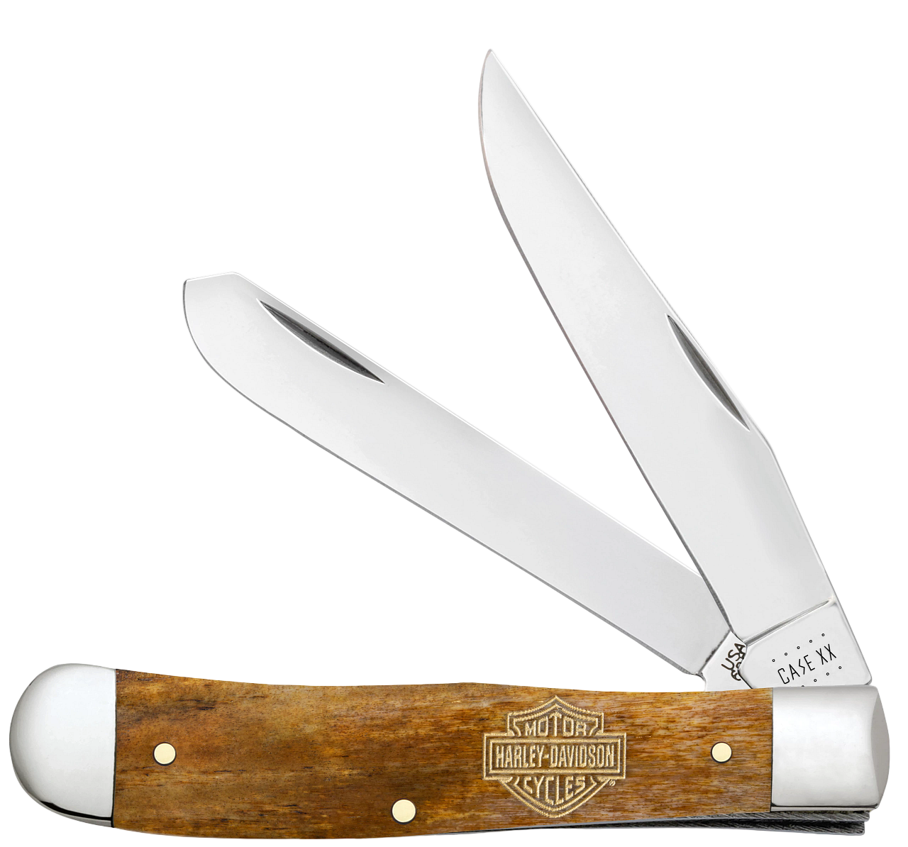 Case Trapper Harley Davidson Antique Bone Model # 52226 Pattern (6254 SS)