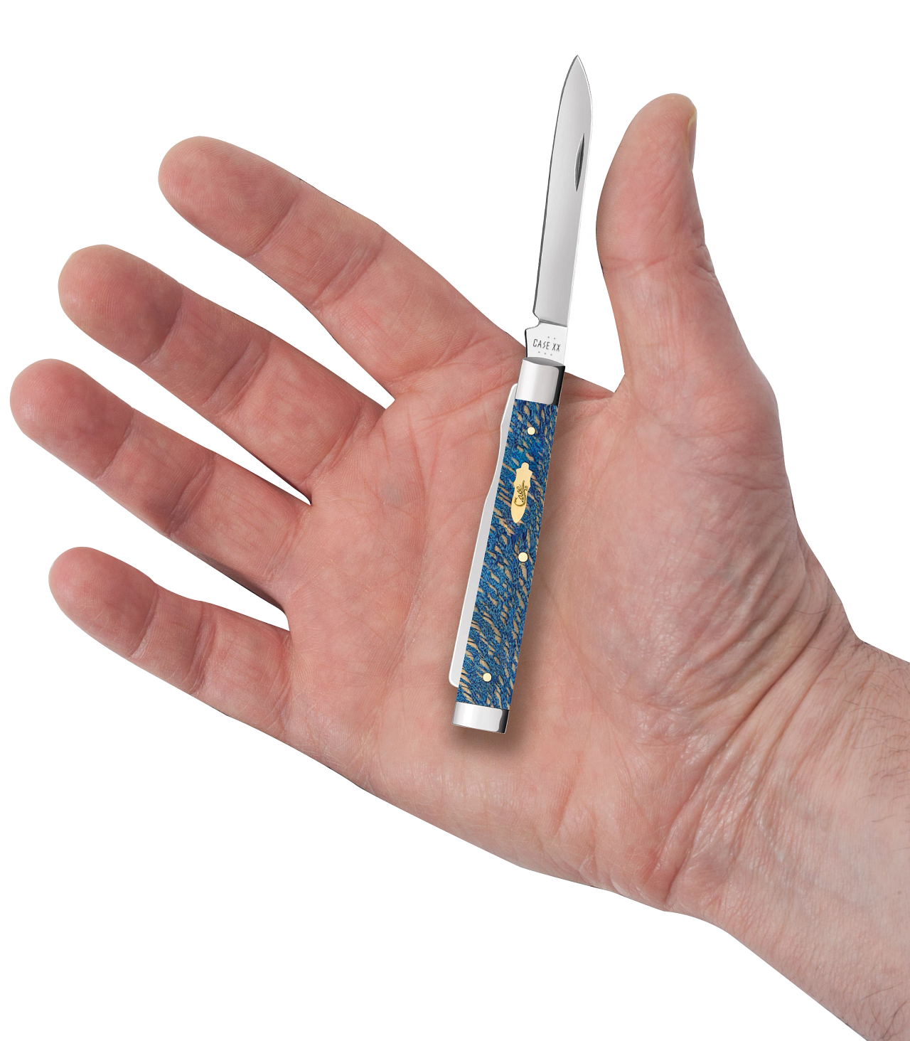 Case Baby Doc Smooth Blue Sycamore Wood Model # 63736 Pattern (7282SP SS) Hand Compare