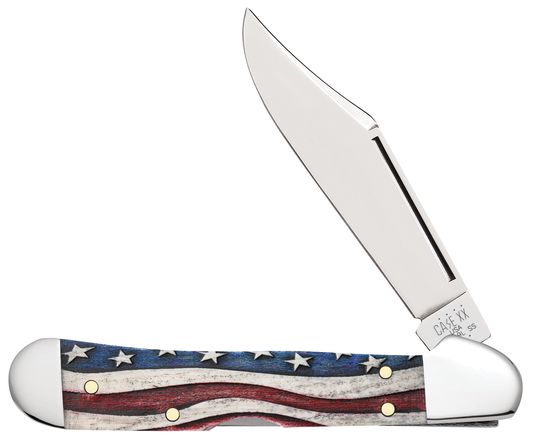 Case Mini CopperLock Star Spangled Natural Bone Color Wash Model # 64141 Pattern (61749L SS)