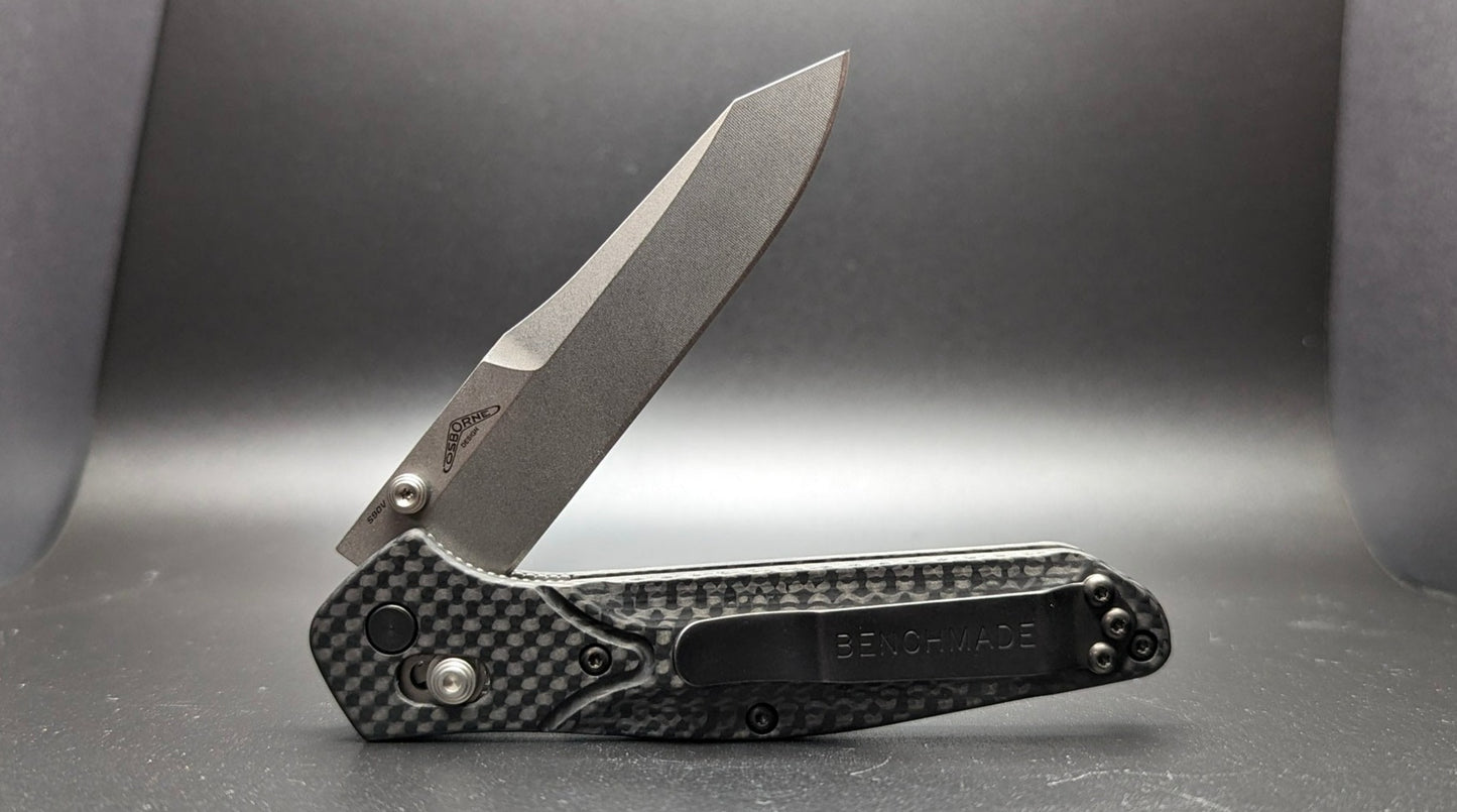 Osborne 940-1 Carbon Fiber Handle Back Half Open Side View