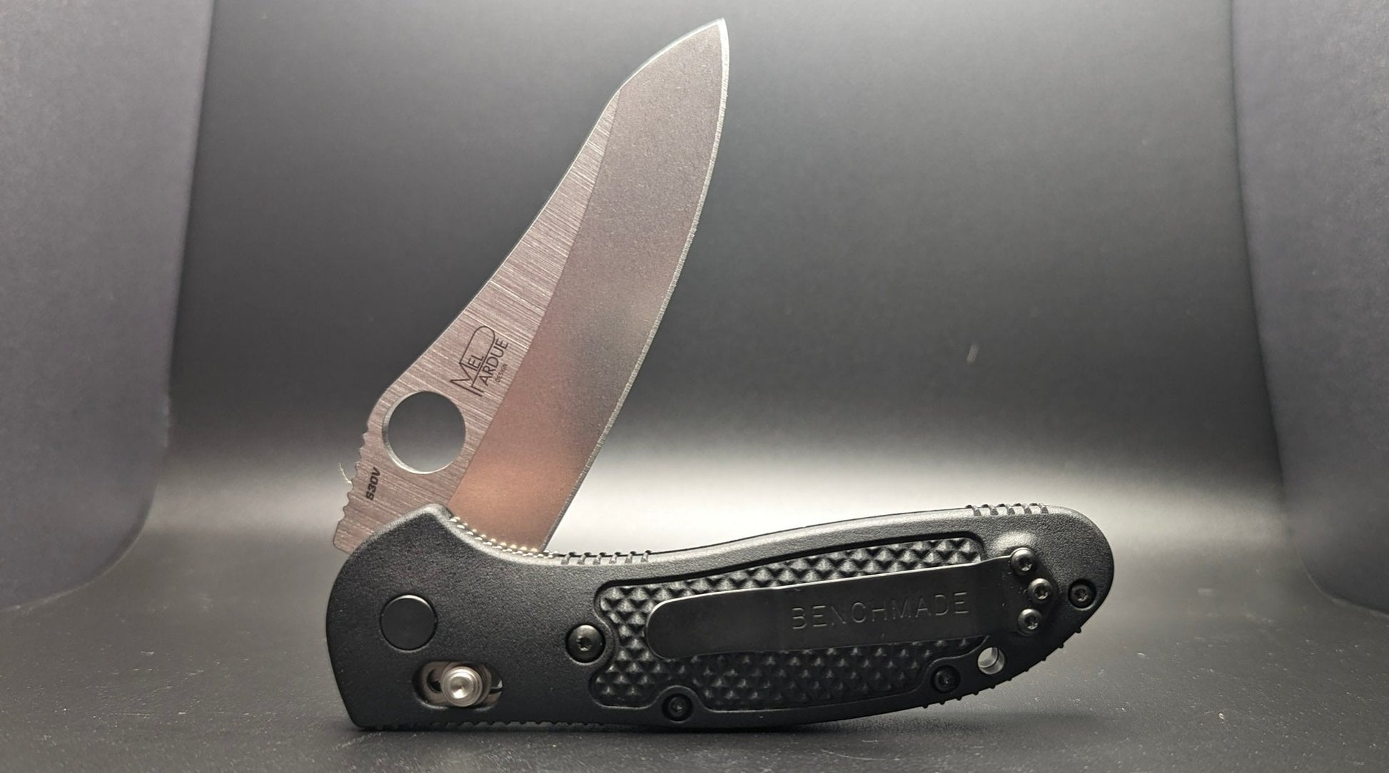 Griptilian Black Grivory 550-S30V Sheepsfoot Half open Back