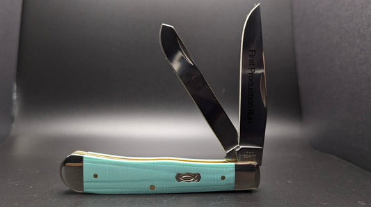 Case Trapper 95810 Seafoam Green Smooth G-10 (10254 SS) Front