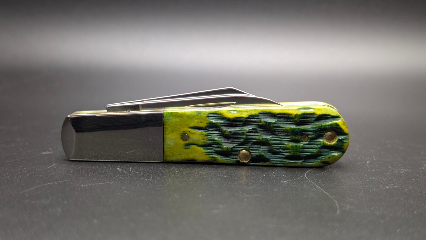 Case Barlow Green Apple Bone Peach Seed Jig Model # 27865 Pattern (62009 1/2 SS)