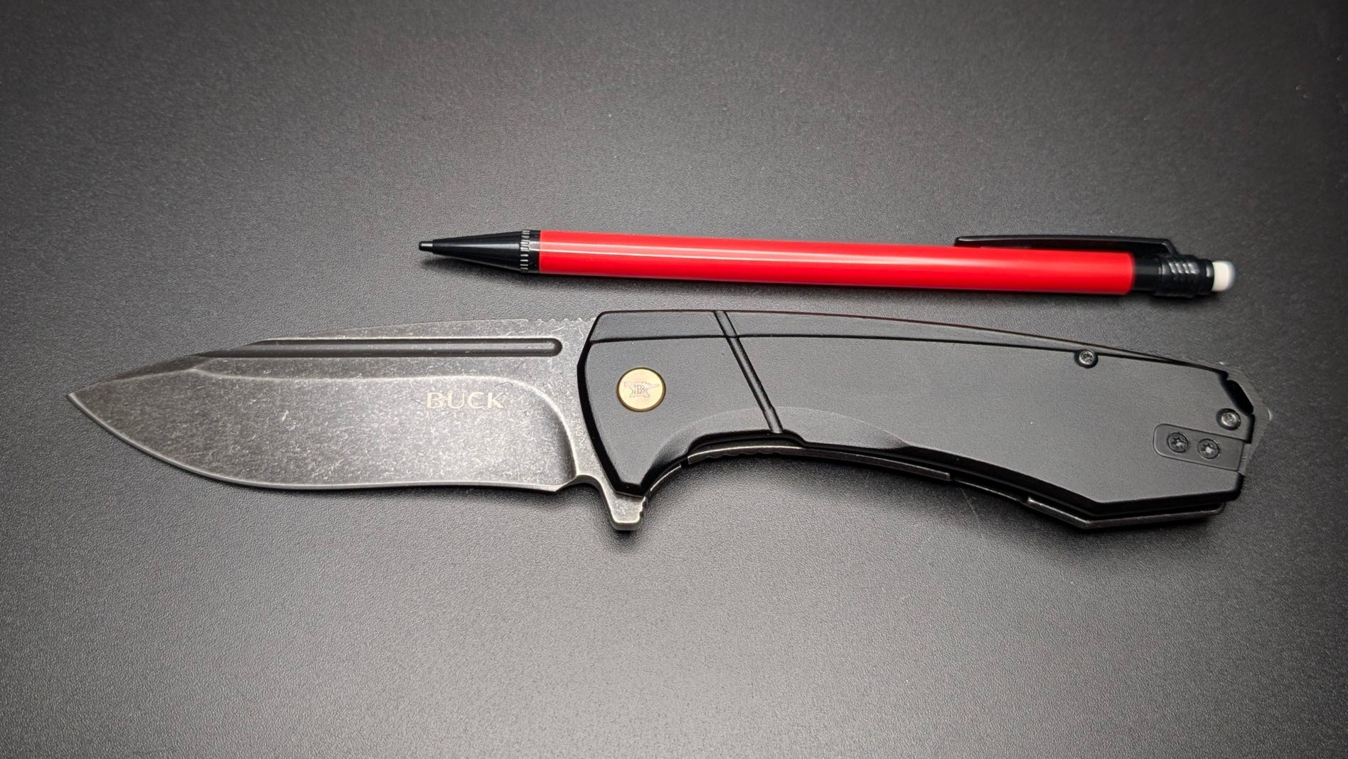 Buck 713 Ruckus Black aluminum handle and Black Blade