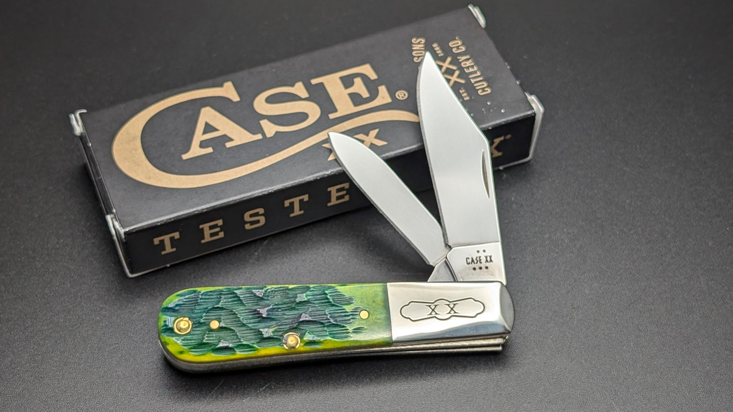 Case Barlow Green Apple Bone Peach Seed Jig Model # 27865 Pattern (62009 1/2 SS)