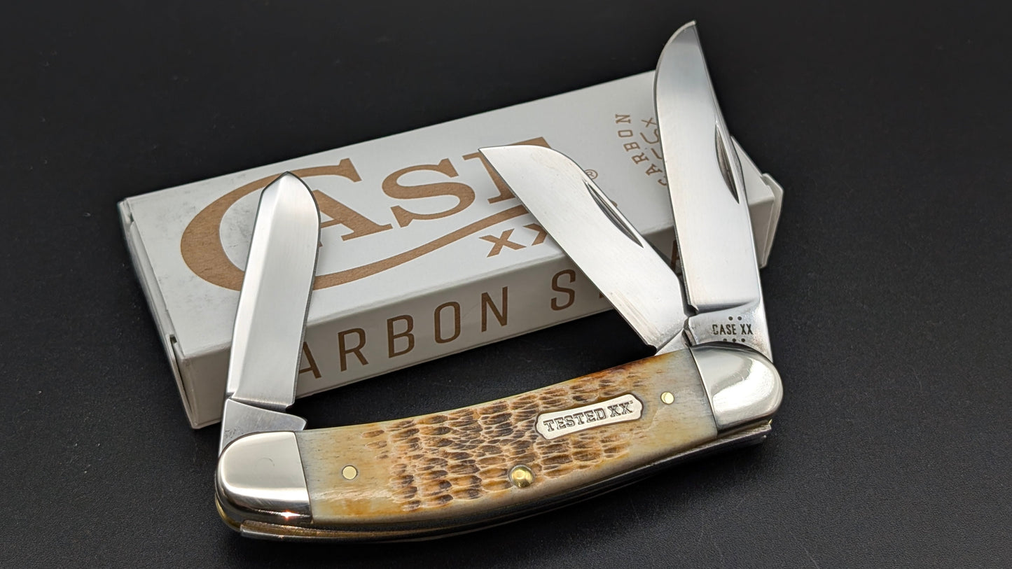 Case Sowbelly Bose Burnt Amber Bone Rogers Jig Model # 51393 Pattern (TB6339 CS)