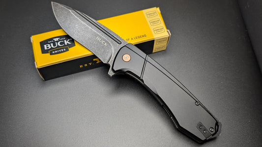 Buck 713 Ruckus Black aluminum handle and Black Blade