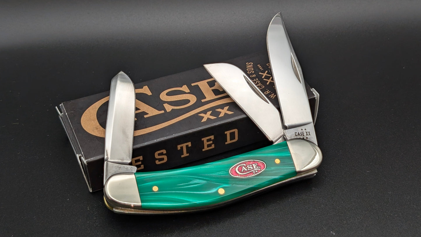 Case Sowbelly Green Pearl Kirinite Smooth Model # 24411 Pattern (TB10339 SS)