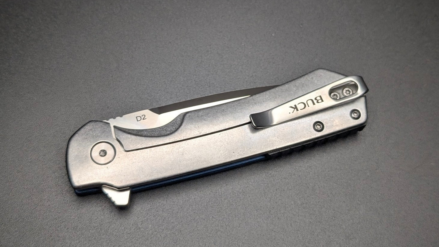 Buck 714 Blue with aluminum Handle and Carbon Fiber inserts