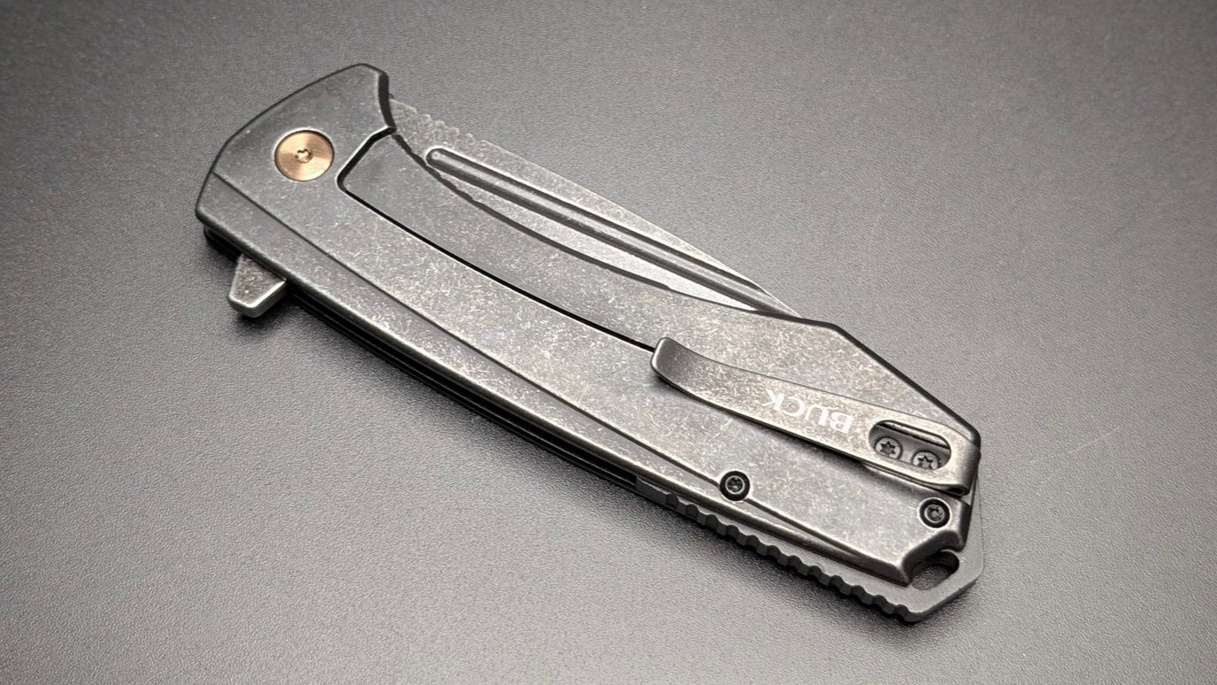 Buck 713 Ruckus Black aluminum handle and Black Blade